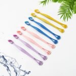 2-in-1 Tooth Brush with Tongue Scraper, Soft Bristle Long Handle (8Pcs) Soft Toothbrush