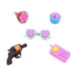 Mix Design Set Fancy Colorful Erasers ? Stylish School Supplies for Children's Gifts (1 Set)