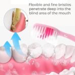 2-in-1 Tooth Brush with Tongue Scraper, Soft Bristle Long Handle (8Pcs) Soft Toothbrush - Image 2