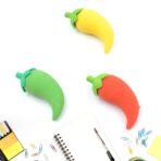 3D Chili Shape Erasers Colorful Mini Novelty Set for children (3 Pcs Set) - Image 2