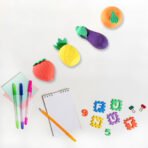 Mini Fruit & Vegetable Erasers Set for Children | Fun, Colorful 3D Puzzle Erasers | Back-to-School Novelty Stationery - Image 2