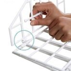 MULTIPURPOSE 5 LAYER FOLDING CLOTHES STORAGE RACKS||CLOSET FOR STUDENTS WARDROBE SHELVES SOCKS, SCARF, T-SHIRT, ETC||HANGING ORGANIZER STORAGE HOLDERS & RACKS - Image 4