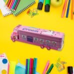 Double Decker Magic Truck Pencil Case ? Multi-Level Metal Compass Box with Movable Wheels, Fun Stationery for Kids (Mix Designs) - Image 4