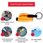 2 in Emergency Safety Cutter with Key Chain, Small Portable Handy Emergency Safely Glass Breaking Seat Belt Cutting Keychain Tool - Image 2
