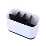 6-Compartment Multi-Purpose Organizer Toothbrush Holder Stand ? Versatile Plastic Caddy for Bathroom, Office, and Home Storage
