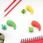 3D Chili Shape Erasers Colorful Mini Novelty Set for children (3 Pcs Set) - Image 3