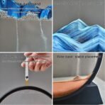 3D Moving Sand Art Picture | Liquid Motion Decor | Relaxing Sandscape for Home & Office | Round Glass Frame (1 Pc) - Image 4