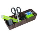 Plastic Multipurpose Desk Organizer Tray Office Drawer Dividers Storage Bins for Kitchen, Bathroom, Office, Makeup, Bedroom Dresser, Craft Basket Rack Multicolour (6 Pcs Set) - Image 5