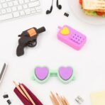 Mix Design Set Fancy Colorful Erasers ? Stylish School Supplies for Children's Gifts (1 Set) - Image 3