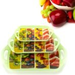 Serving Tray Set (Pack of 3 Pcs) (Small, Medium, Large) (Multicolour) - Image 4