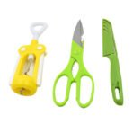 MULTIFUNCTION KITCHEN TOOLS STAINLESS STEEL AND PLASTIC KITCHEN KNIFE AND SCISSOR IDEAL ACCESSORY SET FOR KITCHEN
