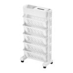 Movable Bookshelf, Large Capacity Rotatable Plastic Rolling Organization Shelf / Rack - Image 5