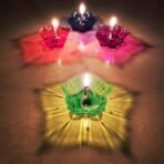 Magical Reflection Diya Set with Attractive Design Cup Set Of 12 Pieces - Image 3