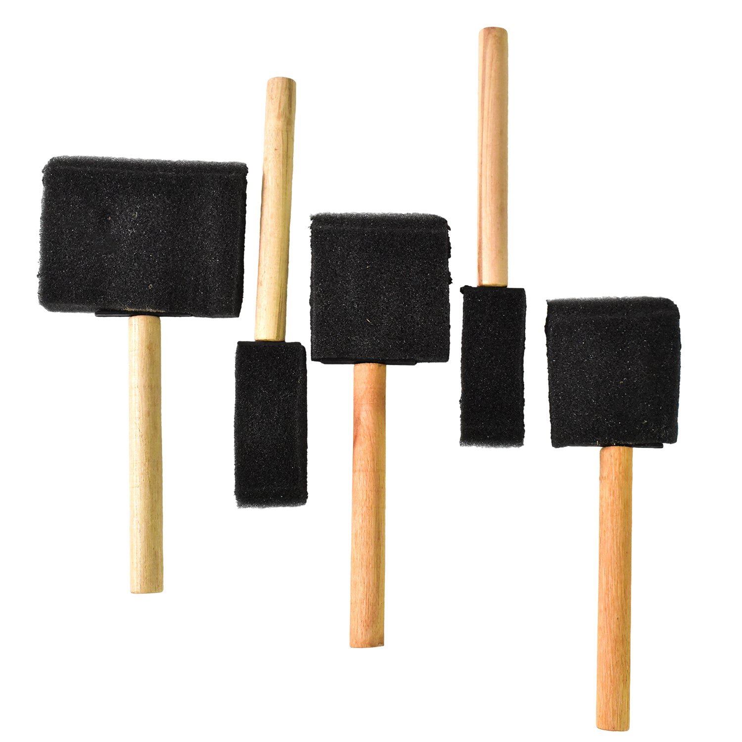 07_d6d4353b-f7a9-4a0b-a7b5-34afc0104ee6.jpg Multipurpose Sponge Brush Set (5 Pcs) with Wooden Handles ? Foam Paint Applicator - Image 1