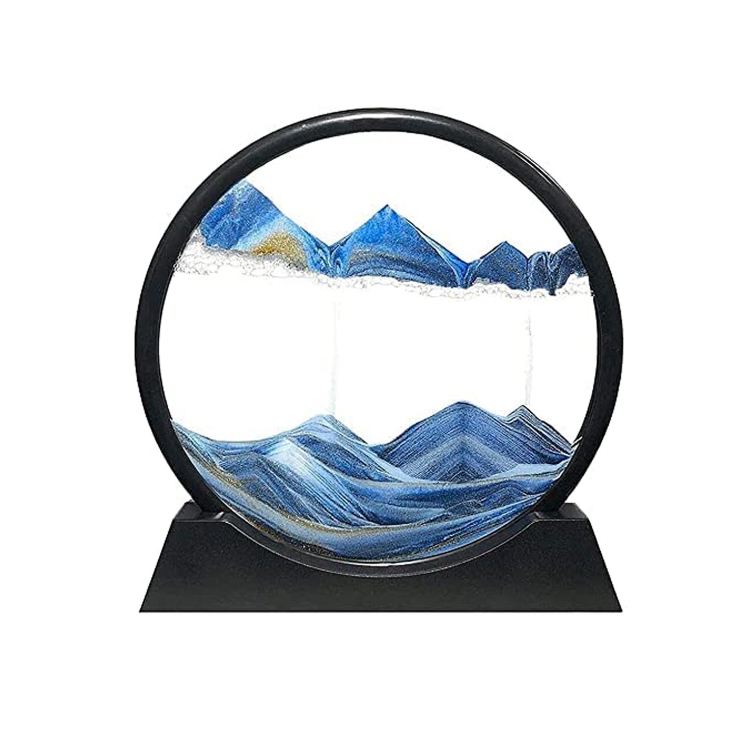 10_3d7a0be7-3665-461b-8f70-71357690255a.jpg 3D Moving Sand Art Picture | Liquid Motion Decor | Relaxing Sandscape for Home & Office | Round Glass Frame (1 Pc) - Image 1