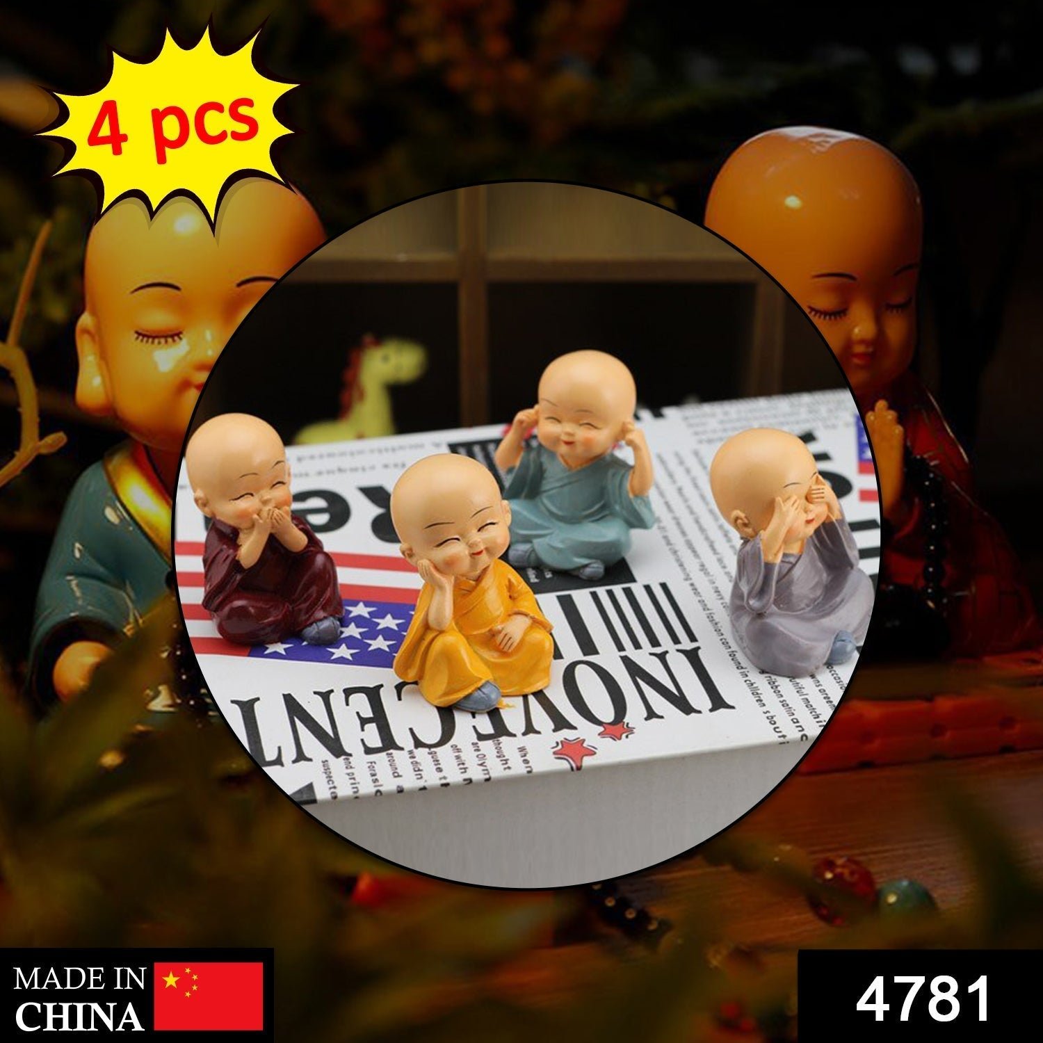 1image_0d21b5f6-38dd-4201-b0ed-d422d2b228f8.jpg Baby Buddha 4Pc and show piece used for house, office and official decorations etc. - Image 1