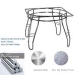 Multipurpose Unbreakable Stainless Steel Leg Matka Stand/Pot Stand, Kitchen Rack, Chrome Plated Matka Stand (Silver) - Image 3