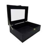 Presents Black Storage Box with Transparent Lid ? Multipurpose Organizer Case with Gold Lock for Jewelry, Watches, Accessories, Keepsakes & Gifts - Image 3