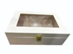 Present White Display Storage Box with Transparent Lid ? Multipurpose Organizer Box with Gold Lock for Jewelry, Watches, Gifts & Keepsakes - Image 3