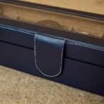 Presents Luxury 6-Slot Watch Box for Men & Women ? Lockable Leather Watch Organizer with Glass Lid, Soft Velvet Cushions, Premium Display & Storage Case for Watches (Blue) - Image 3