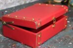 Presnt Red Decorative Storage Box ? Wooden Gift Trunk with Gold Metal Studs & Lock | Multipurpose Organizer for Jewelry, Keepsakes, Crafts & Home D?cor - Image 2