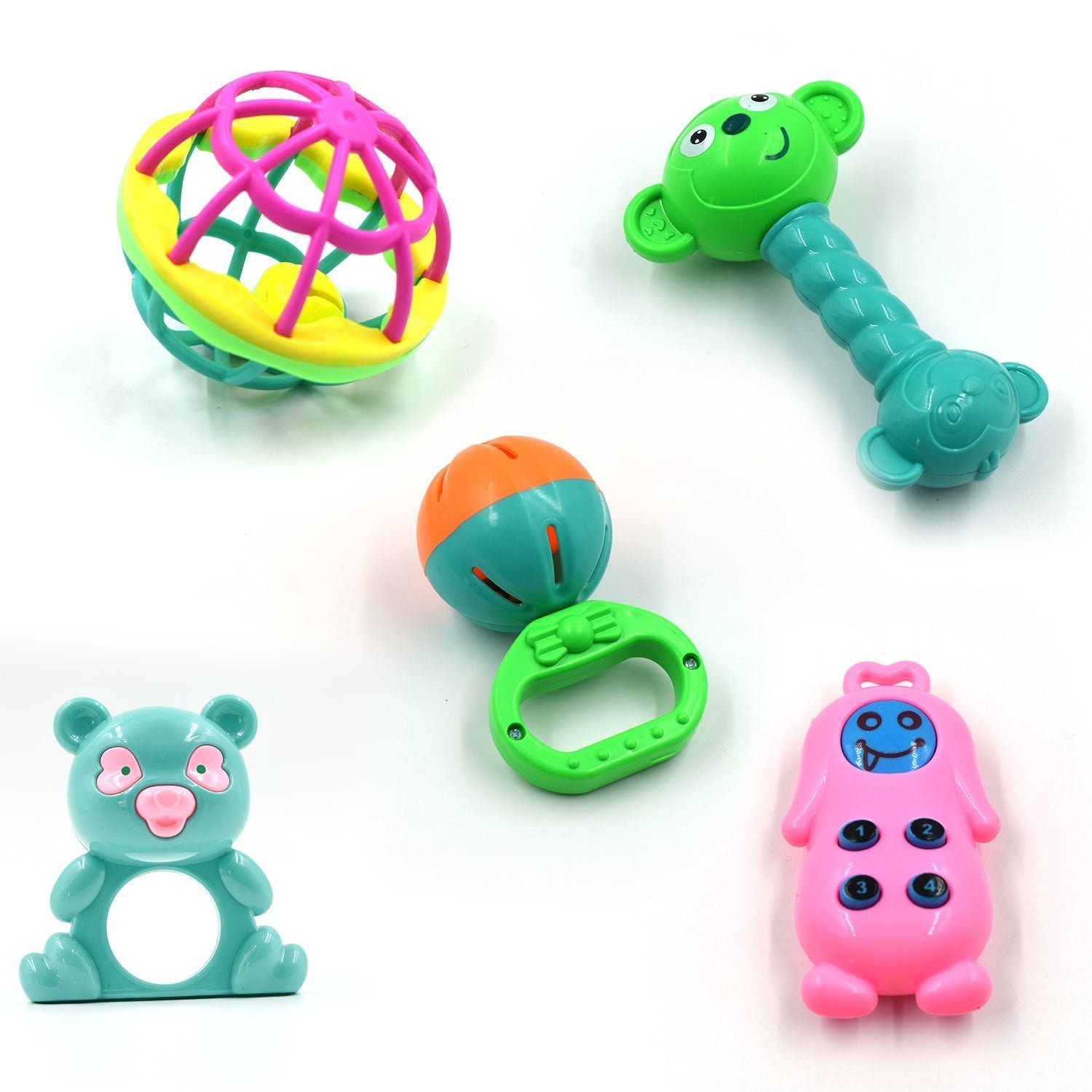 6image_0055bccf-f9b6-464c-b5b6-47fd9e0b4d71.jpg AT38 5Pc Rattles Baby Toy and game for kids and babies for playing and enjoying purposes. - Image 1