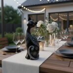 Black & White Cat Family Statue Set (Set of 3) - Decorative Resin Figurines for Home, Living Room, or Mantelpiece Decor - Image 3