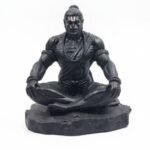 Black Meditating Hanuman Idol - Powerful Resin Statue of Lord Hanuman in Yoga Mudra for Home Temple, Car Dashboard, & Modern Spiritual Decor
