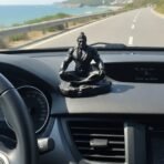 Black Meditating Hanuman Idol - Powerful Resin Statue of Lord Hanuman in Yoga Mudra for Home Temple, Car Dashboard, & Modern Spiritual Decor - Image 2